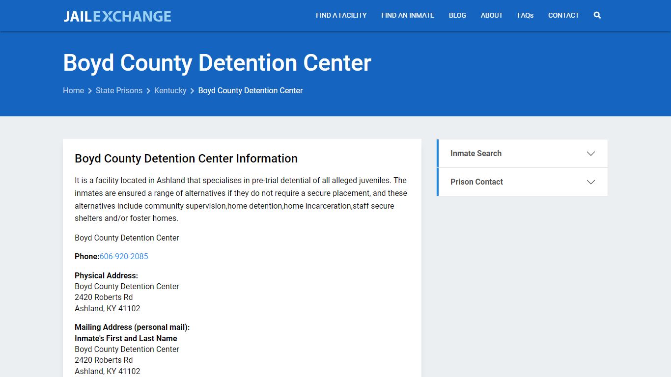 Boyd County Detention Center Inmate Search, KY - Jail Exchange