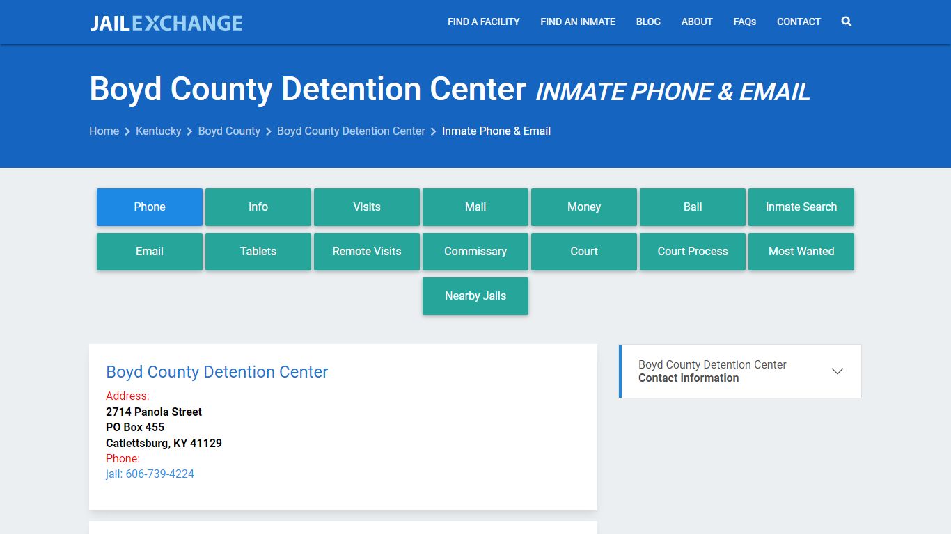 Inmate Phone - Boyd County Detention Center, KY - Jail Exchange